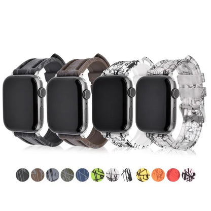 For Apple Watch Series 9 8 7 41mm / 6 5 4 SE (2022) SE (2023) SE 40mm / 3 2 1 38mm Rubber Watchband Replacement Strap with Silver Buckle