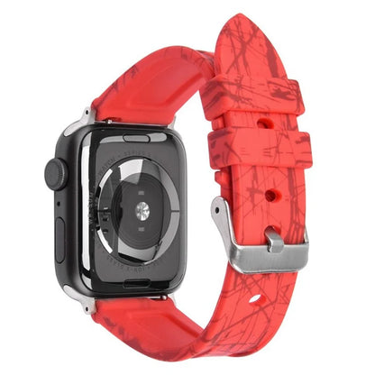 For Apple Watch Ultra 2 Ultra 49mm / Series 9 8 7 45mm / 6 5 4 SE (2022) SE (2023) SE 44mm / 3 2 1 42mm Rubber Watch Band, Silver Buckle
