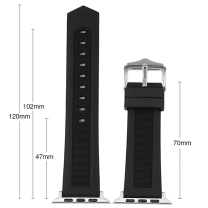 For Apple Watch Series 9 8 7 41mm / 6 5 4 SE (2022) SE (2023) SE 40mm / 3 2 1 38mm Silicone Watch Band Adjustable Strap