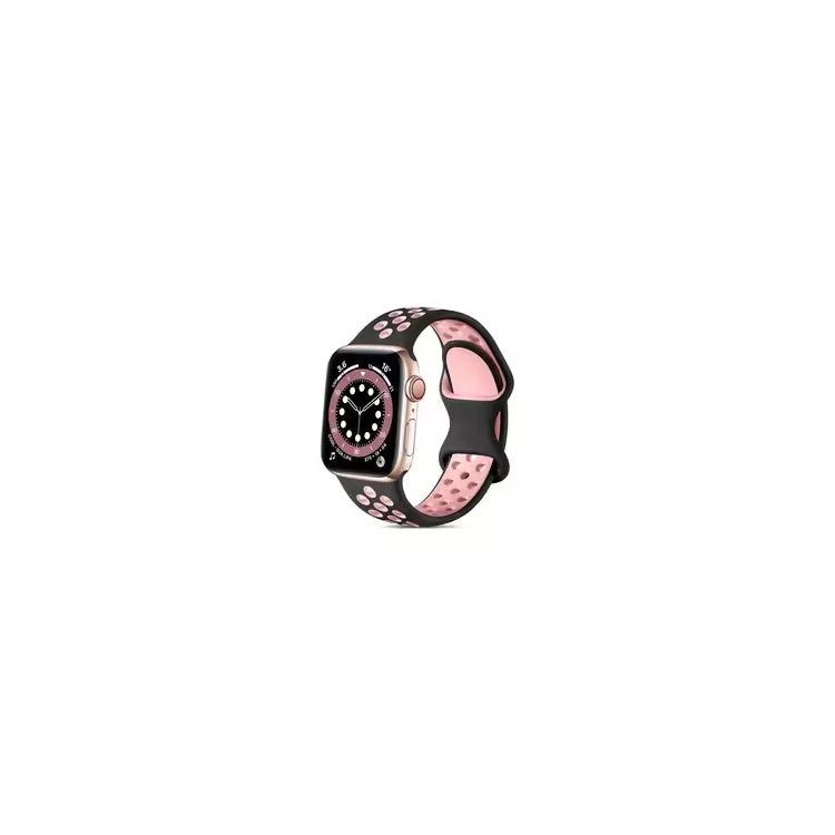 For Apple Watch Series 9 8 7 41mm / 6 5 4 SE (2022) SE (2023) SE 40mm / 3 2 1 38mm Silicone Watch Band Dual Color Strap
