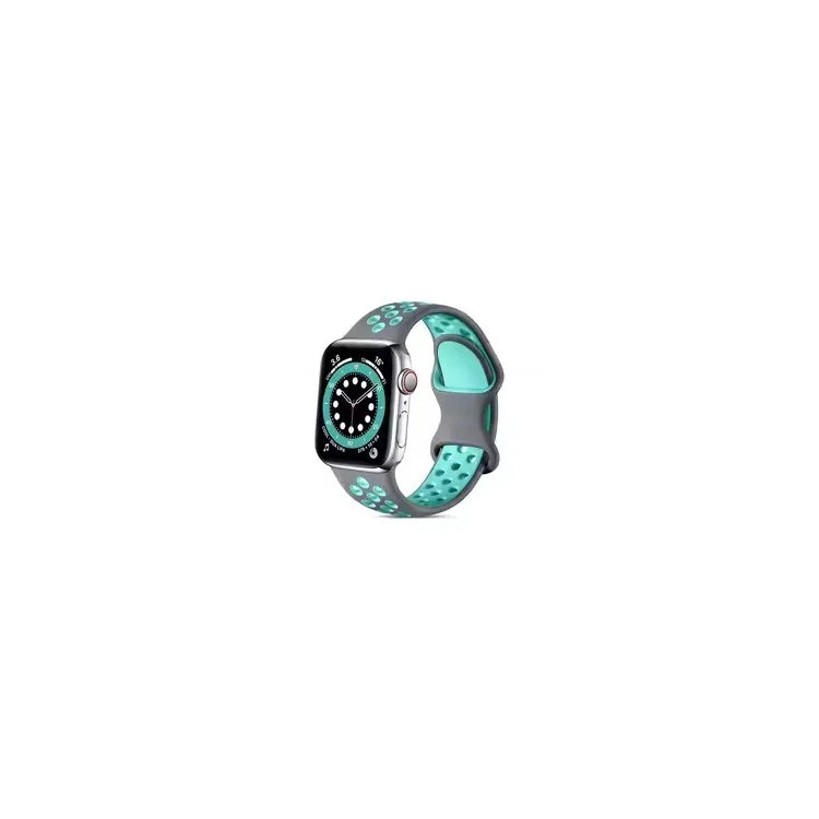 For Apple Watch Series 9 8 7 41mm / 6 5 4 SE (2022) SE (2023) SE 40mm / 3 2 1 38mm Silicone Watch Band Dual Color Strap