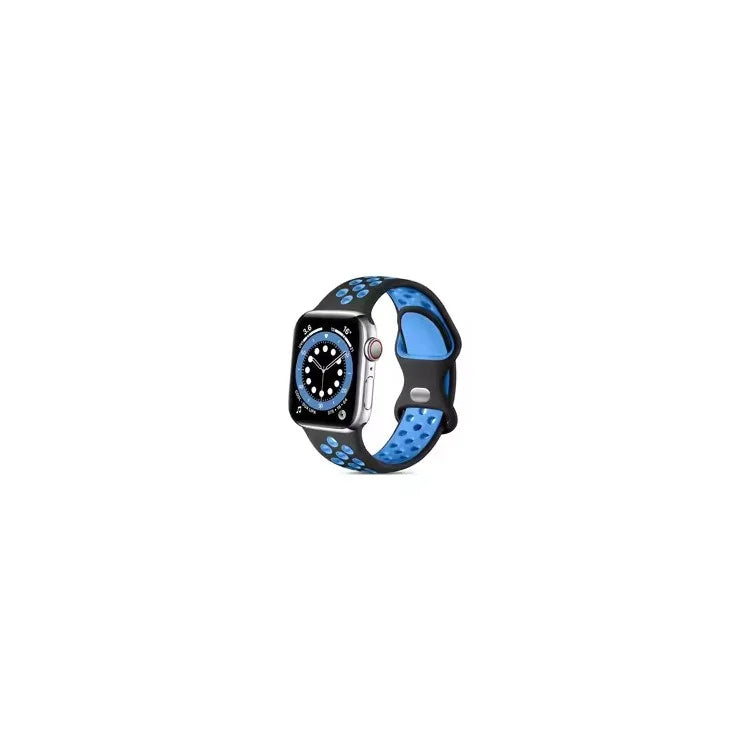 For Apple Watch Series 9 8 7 41mm / 6 5 4 SE (2022) SE (2023) SE 40mm / 3 2 1 38mm Silicone Watch Band Dual Color Strap