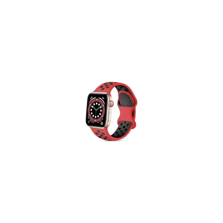 For Apple Watch Series 9 8 7 41mm / 6 5 4 SE (2022) SE (2023) SE 40mm / 3 2 1 38mm Silicone Watch Band Dual Color Strap