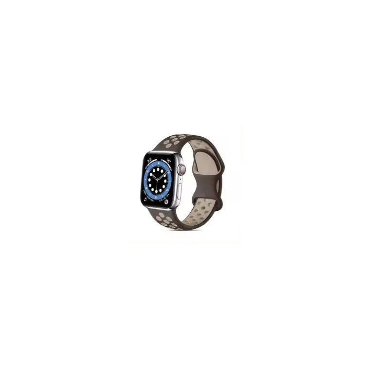 For Apple Watch Series 9 8 7 41mm / 6 5 4 SE (2022) SE (2023) SE 40mm / 3 2 1 38mm Silicone Watch Band Dual Color Strap