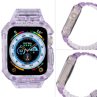 For Apple Watch Series 7 8 9 41mm / Series 7 8 9 45mm TPU Watch Strap with Case
