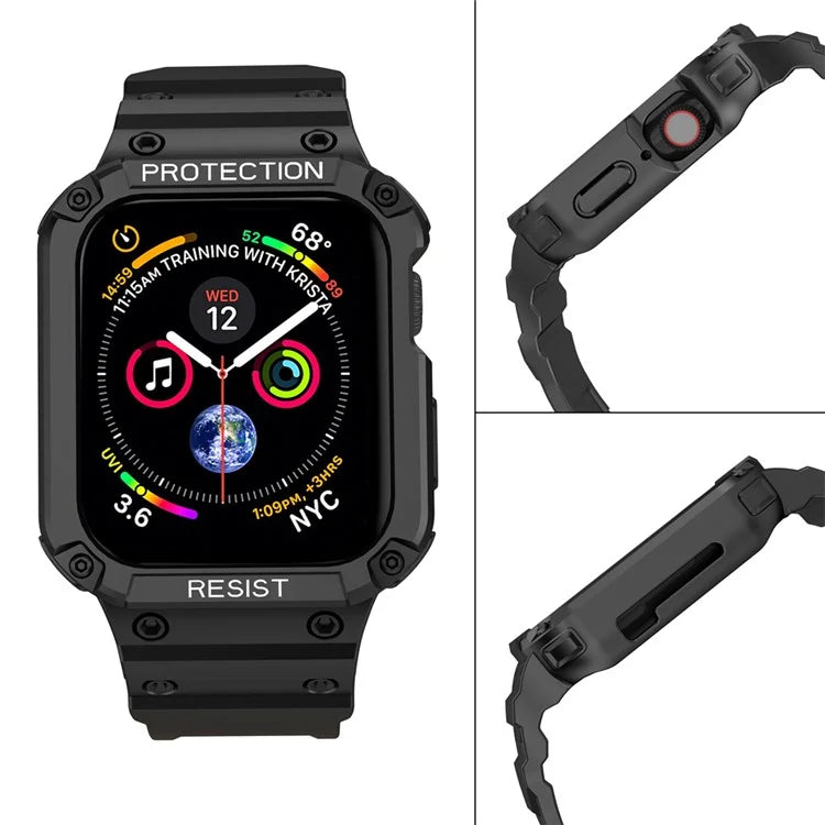 For Apple Watch Series 9 8 7 41mm / 9 8 7 41 45mm Watch Band Replacement TPU Strap with Case Cover