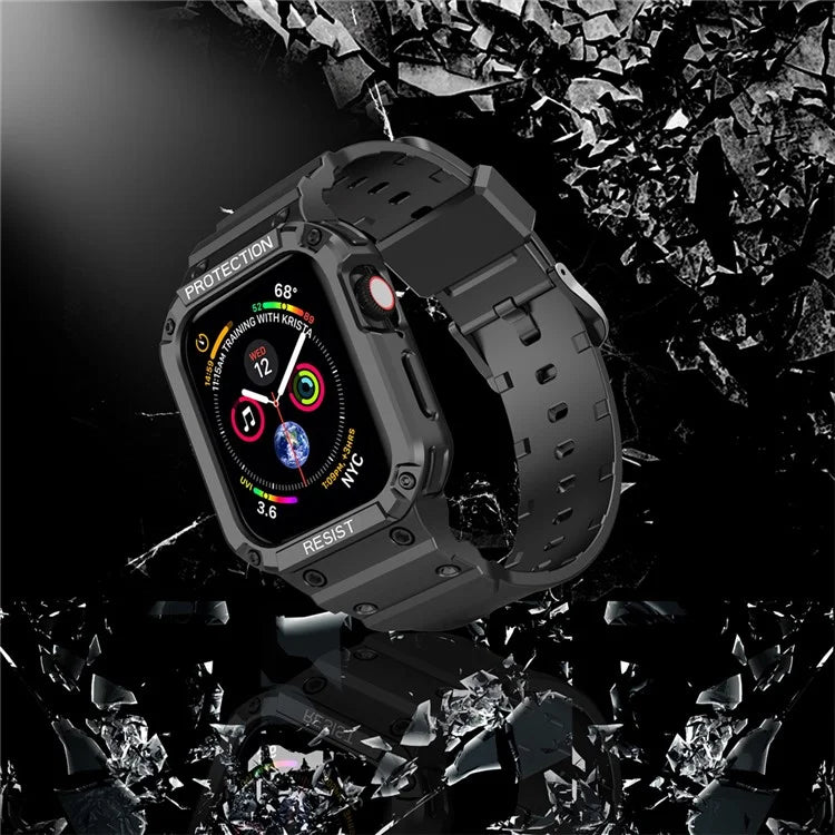 For Apple Watch Series 9 8 7 41mm / 9 8 7 41 45mm Watch Band Replacement TPU Strap with Case Cover