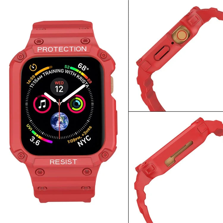 For Apple Watch Series 9 8 7 41mm / 9 8 7 41 45mm Watch Band Replacement TPU Strap with Case Cover