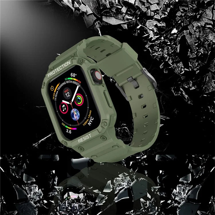 For Apple Watch Series 9 8 7 41mm / 9 8 7 41 45mm Watch Band Replacement TPU Strap with Case Cover