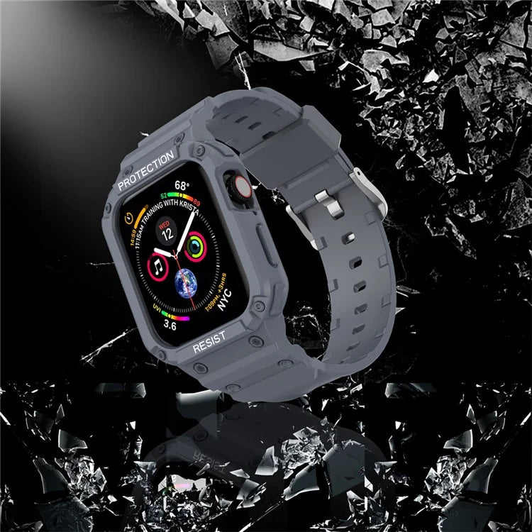 For Apple Watch Series 9 8 7 41mm / 9 8 7 41 45mm Watch Band Replacement TPU Strap with Case Cover