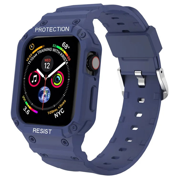 For Apple Watch Series 9 8 7 41mm / 9 8 7 41 45mm Watch Band Replacement TPU Strap with Case Cover