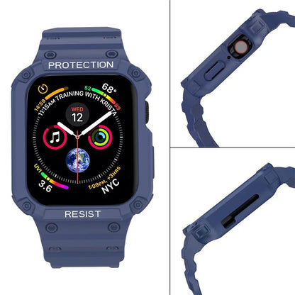 For Apple Watch Series 9 8 7 41mm / 9 8 7 41 45mm Watch Band Replacement TPU Strap with Case Cover