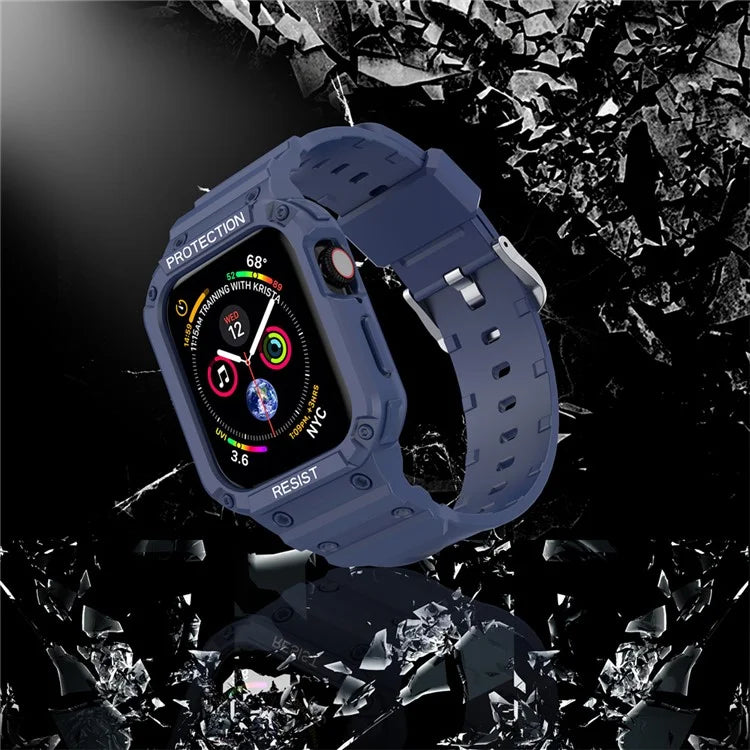 For Apple Watch Series 9 8 7 41mm / 9 8 7 41 45mm Watch Band Replacement TPU Strap with Case Cover