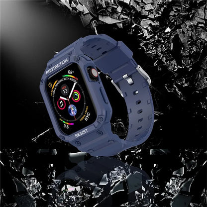 For Apple Watch Series 9 8 7 41mm / 9 8 7 41 45mm Watch Band Replacement TPU Strap with Case Cover