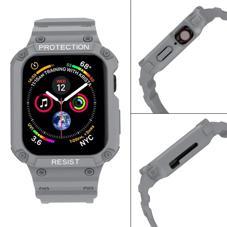 For Apple Watch Series 9 8 7 41mm / 9 8 7 41 45mm Watch Band Replacement TPU Strap with Case Cover