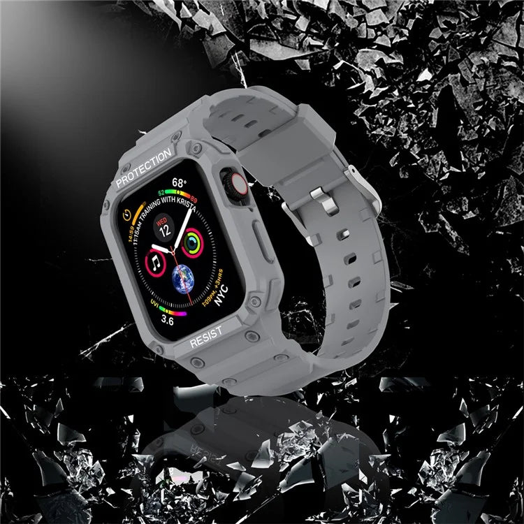 For Apple Watch Series 9 8 7 41mm / 9 8 7 41 45mm Watch Band Replacement TPU Strap with Case Cover