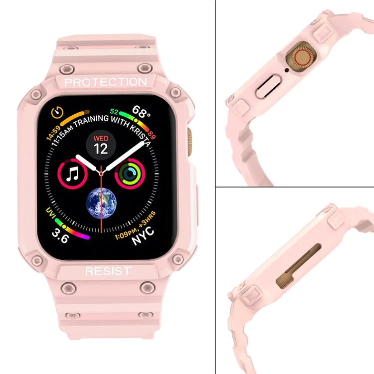 For Apple Watch Series 9 8 7 41mm / 9 8 7 41 45mm Watch Band Replacement TPU Strap with Case Cover