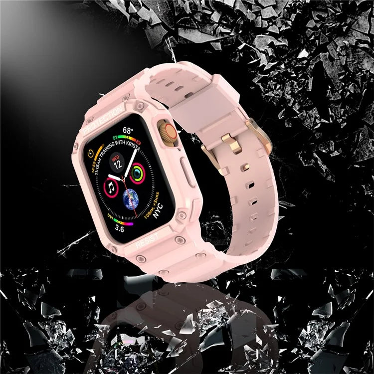 For Apple Watch Series 9 8 7 41mm / 9 8 7 41 45mm Watch Band Replacement TPU Strap with Case Cover