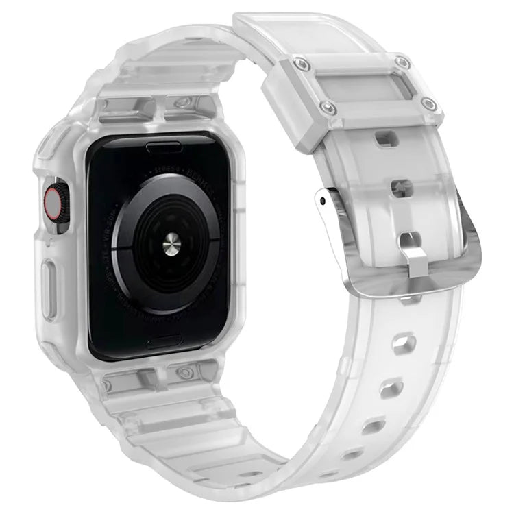 For Apple Watch Series 9 8 7 41mm / 9 8 7 41 45mm Watch Band Replacement TPU Strap with Case Cover