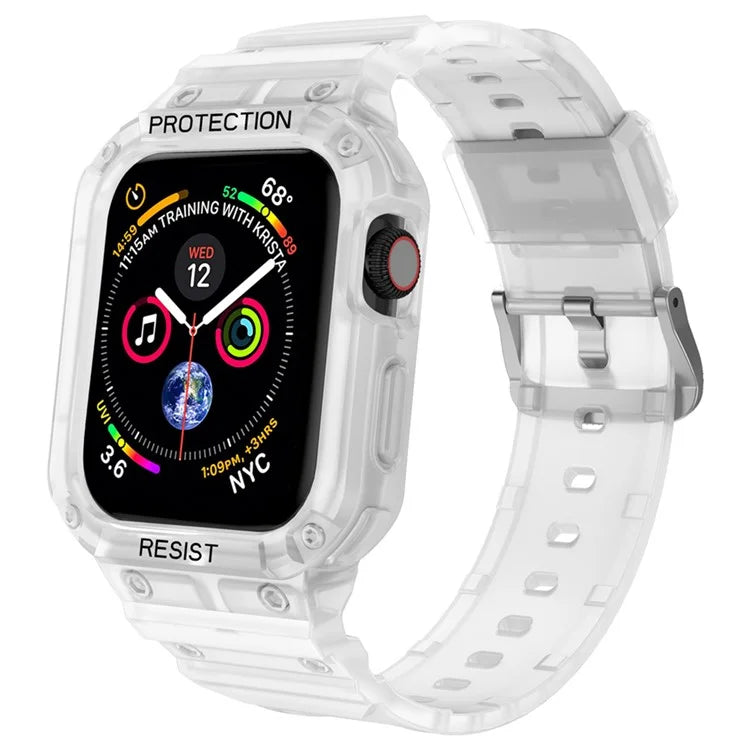 For Apple Watch Series 9 8 7 41mm / 9 8 7 41 45mm Watch Band Replacement TPU Strap with Case Cover