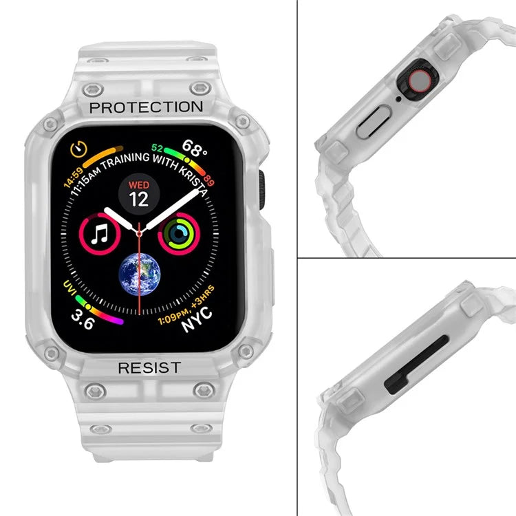 For Apple Watch Series 9 8 7 41mm / 9 8 7 41 45mm Watch Band Replacement TPU Strap with Case Cover