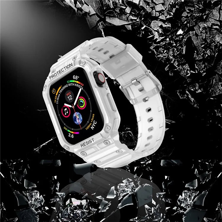 For Apple Watch Series 9 8 7 41mm / 9 8 7 41 45mm Watch Band Replacement TPU Strap with Case Cover