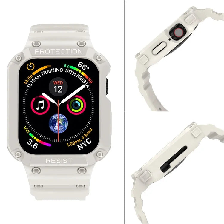For Apple Watch Series 9 8 7 41mm / 9 8 7 41 45mm Watch Band Replacement TPU Strap with Case Cover