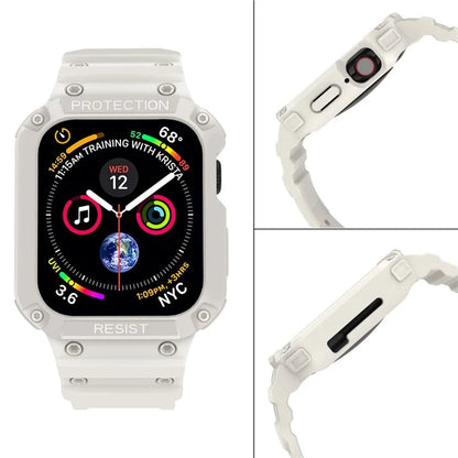 For Apple Watch Series 9 8 7 41mm / 9 8 7 41 45mm Watch Band Replacement TPU Strap with Case Cover