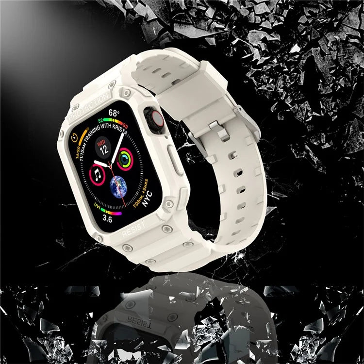 For Apple Watch Series 9 8 7 41mm / 9 8 7 41 45mm Watch Band Replacement TPU Strap with Case Cover