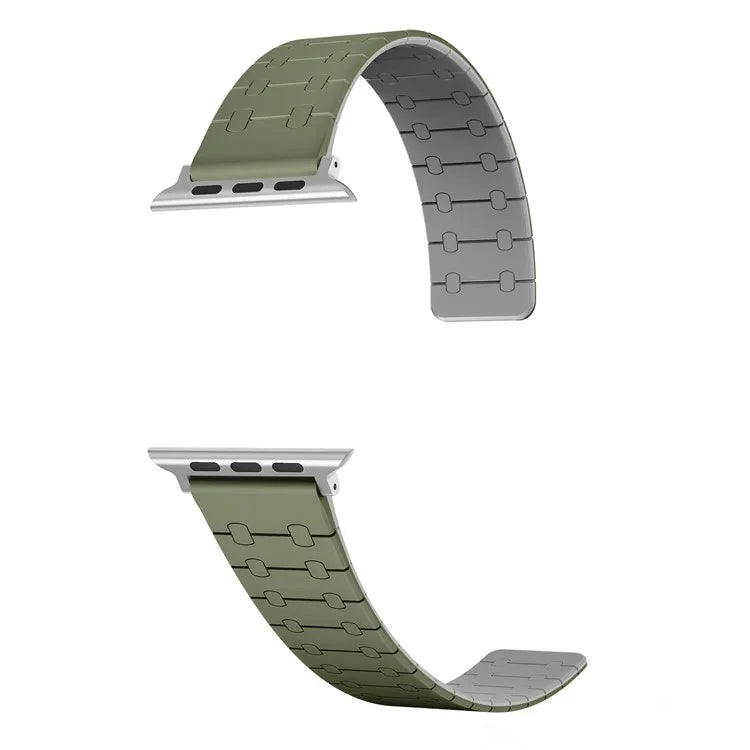 For Apple Watch Ultra 2 Ultra 49mm  /  9 8 7 45mm  /  6 5 4 SE (2023) SE (2022) SE 44mm  /  3 2 1 42mm Silicone Magnetic Band Strap