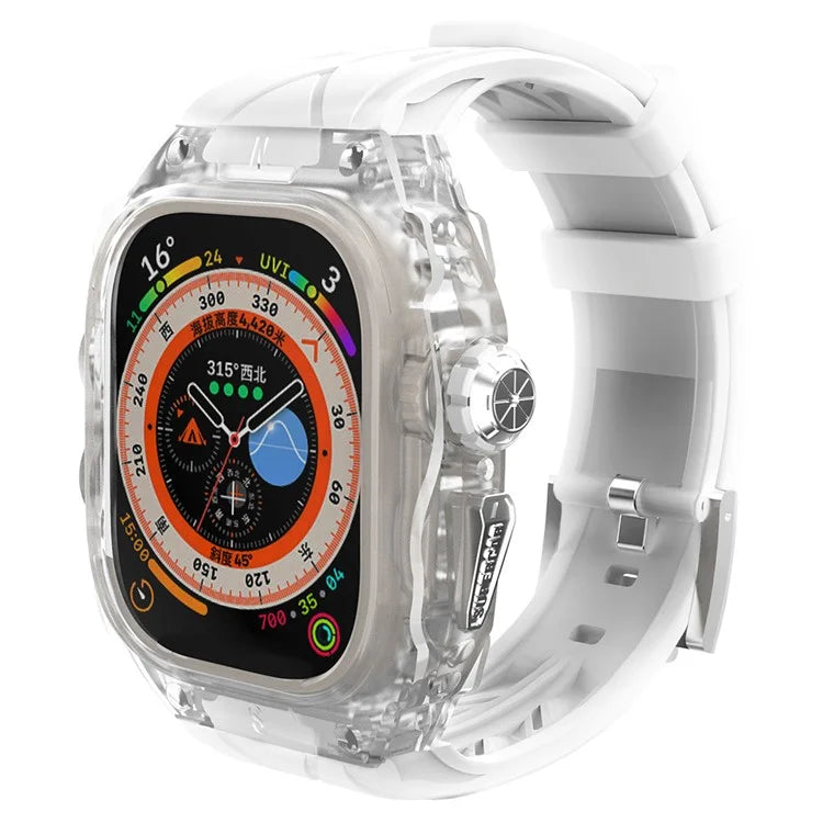 For Apple Watch Ultra 49mm / Ultra 2 49mm Watch Band Silicone Strap + Integrated Watch Case
