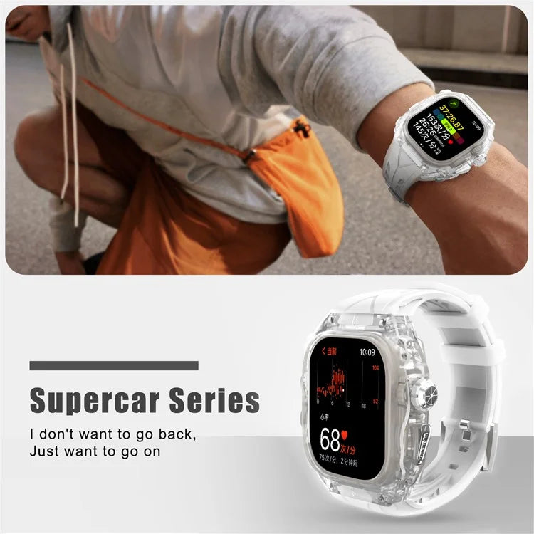 For Apple Watch Ultra 49mm / Ultra 2 49mm Watch Band Silicone Strap + Integrated Watch Case