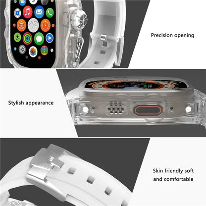 For Apple Watch Ultra 49mm / Ultra 2 49mm Watch Band Silicone Strap + Integrated Watch Case