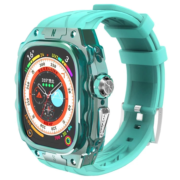 For Apple Watch Ultra 49mm / Ultra 2 49mm Watch Band Silicone Strap + Integrated Watch Case