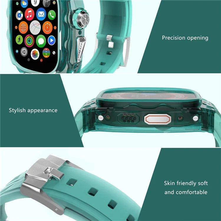 For Apple Watch Ultra 49mm / Ultra 2 49mm Watch Band Silicone Strap + Integrated Watch Case