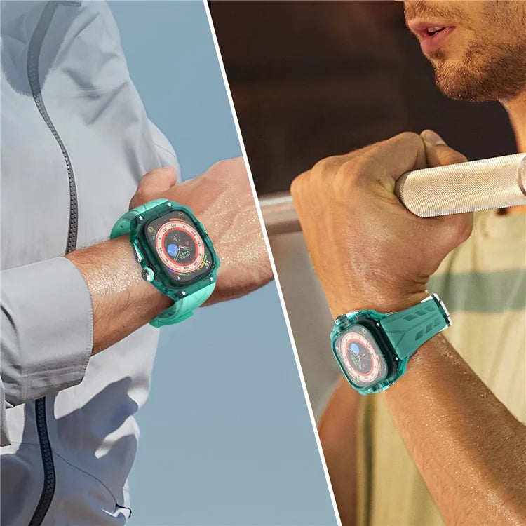 For Apple Watch Ultra 49mm / Ultra 2 49mm Watch Band Silicone Strap + Integrated Watch Case