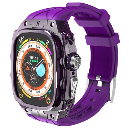 For Apple Watch Ultra 49mm / Ultra 2 49mm Watch Band Silicone Strap + Integrated Watch Case