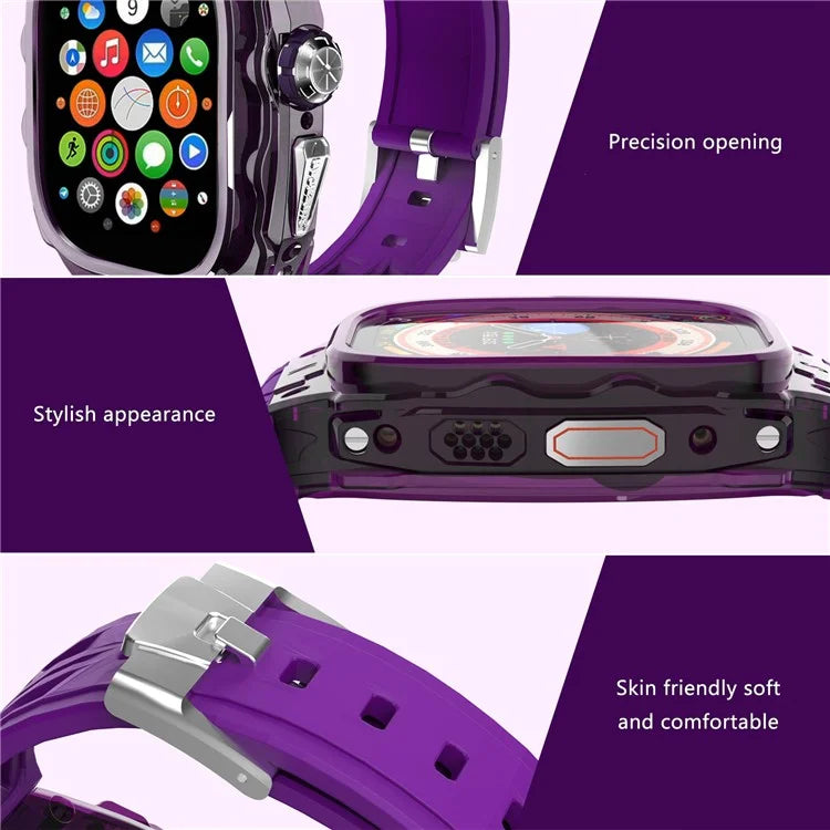 For Apple Watch Ultra 49mm / Ultra 2 49mm Watch Band Silicone Strap + Integrated Watch Case