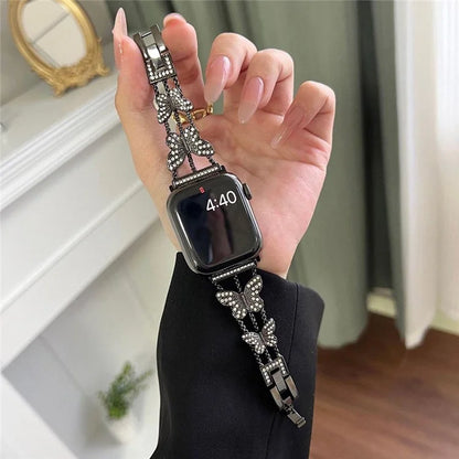 Butterfly Watch Strap for Apple Watch Series 9 8 7 41mm / 6 5 4 SE (2022) SE (2023) SE 40mm / 3 2 1 38mm Metal Replacement Band