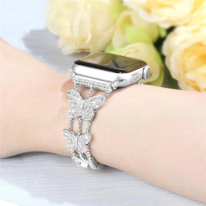Butterfly Watch Strap for Apple Watch Series 9 8 7 41mm / 6 5 4 SE (2022) SE (2023) SE 40mm / 3 2 1 38mm Metal Replacement Band