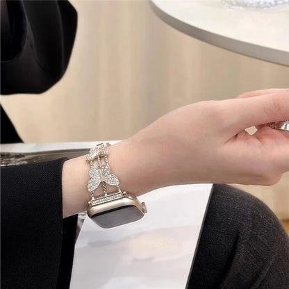 Butterfly Watch Strap for Apple Watch Series 9 8 7 41mm / 6 5 4 SE (2022) SE (2023) SE 40mm / 3 2 1 38mm Metal Replacement Band
