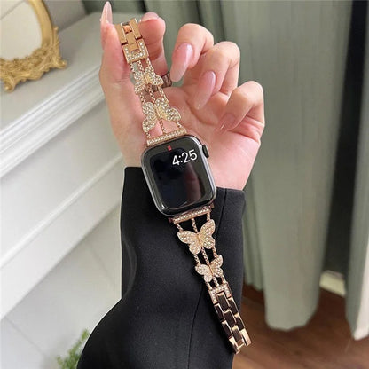 Butterfly Watch Strap for Apple Watch Series 9 8 7 41mm / 6 5 4 SE (2022) SE (2023) SE 40mm / 3 2 1 38mm Metal Replacement Band