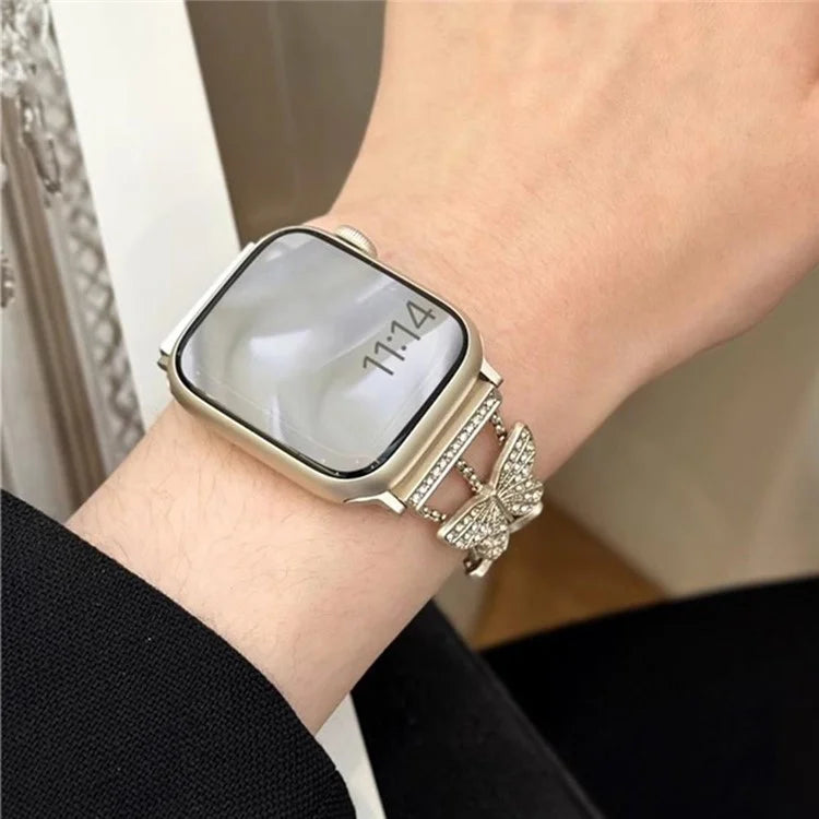 Butterfly Watch Strap for Apple Watch Series 9 8 7 41mm / 6 5 4 SE (2022) SE (2023) SE 40mm / 3 2 1 38mm Metal Replacement Band