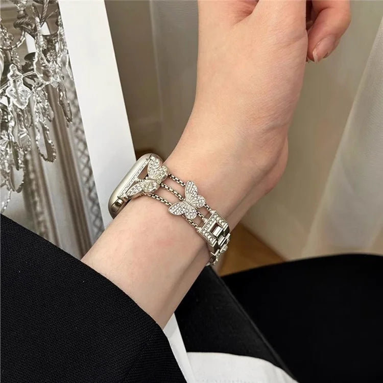 Butterfly Watch Strap for Apple Watch Series 9 8 7 41mm / 6 5 4 SE (2022) SE (2023) SE 40mm / 3 2 1 38mm Metal Replacement Band