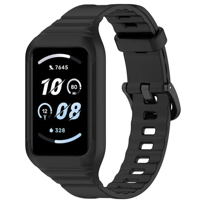For Honor Band 9 Replacement Watch Band Silicone Strap with Protective Case
