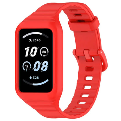 For Honor Band 9 Replacement Watch Band Silicone Strap with Protective Case