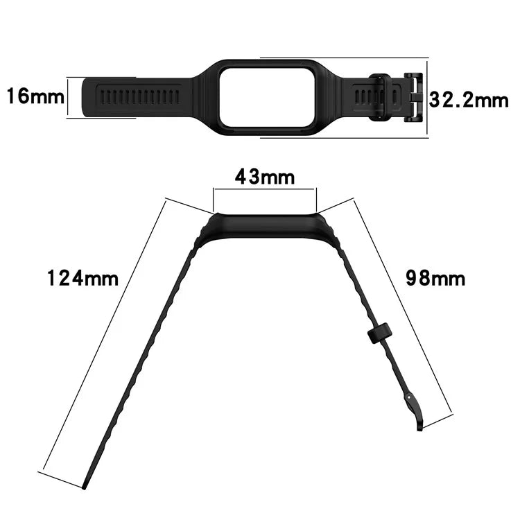 For Honor Band 9 Replacement Watch Band Silicone Strap with Protective Case