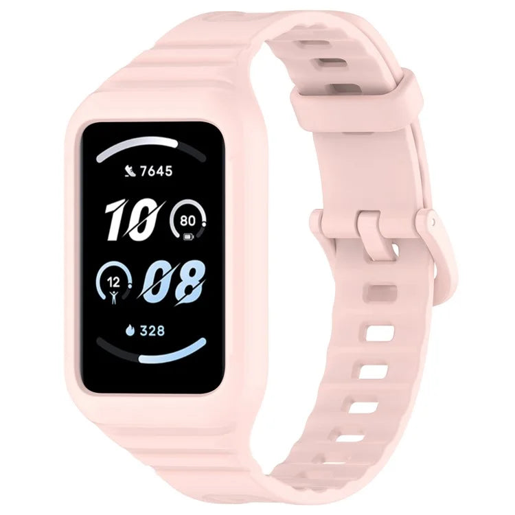 For Honor Band 9 Replacement Watch Band Silicone Strap with Protective Case