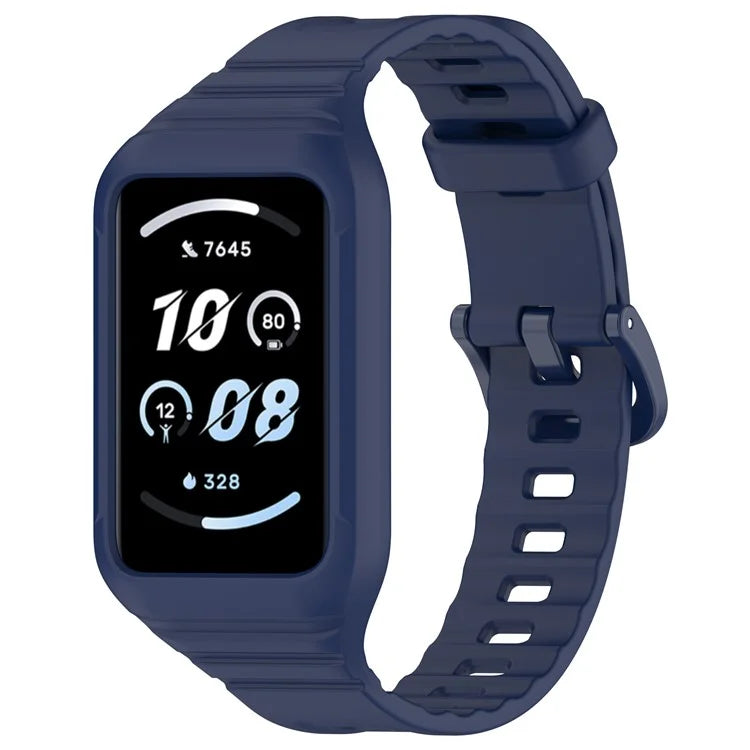 For Honor Band 9 Replacement Watch Band Silicone Strap with Protective Case