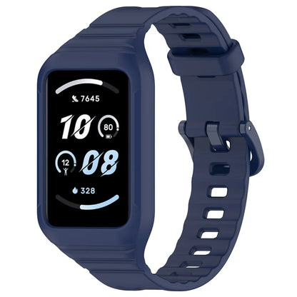 For Honor Band 9 Replacement Watch Band Silicone Strap with Protective Case